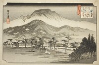 The Evening Bell at Miidera (Mii no banshō), from the series "Eight Views in Omi Province (Omi hakkei no uchi)" by Utagawa Hiroshige