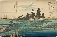 Descending Geese at Haneda (Haneda no rakugan), from the series "Eight Views in the Environs of Edo (Edo kinko hakkei no uchi)" by Utagawa Hiroshige