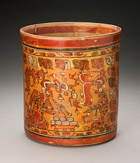 Vessel Depicting K'awiil (God K) and Itzamna Exchanging Gifts by Maya