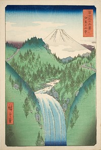 In the Mountains of Izu Province (Izu no sanchu), from the series "Thirty-six Views of Mount Fuji (Fuji sanjurokkei)" by Utagawa Hiroshige