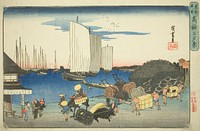 Evening View of Takanawa (Takanawa no yukei), from the series "Famous Places in the Eastern Capital (Toto meisho)" by Utagawa Hiroshige