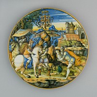 Plate with Story of Numa Pompilius and Arms of Gonzaga by Urbino Potteries