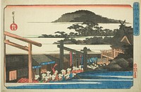 Precincts of the Shiba Shinmei Shrine (Shiba Shinmei keidai), from the series "Famous Places in the Eastern Capital (Toto meisho)" by Utagawa Hiroshige