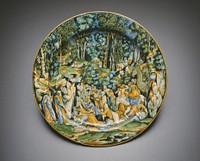Plate with Moses Striking the Rock by Urbino Potteries