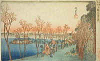 Shinobazu Pond at Ueno (Ueno Shinobazu no ike), from the series "Famous Places in Edo (Koto meisho)" by Utagawa Hiroshige