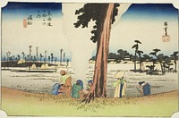 Hamamatsu: Winter Scene (Hamamatsu, fuyugare no zu), from the series "Fifty-three Stations of the Tokaido (Tokaido gojusan tsugi no uchi)," also known as the Hoeido Tokaido by Utagawa Hiroshige