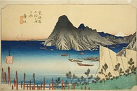 Maisaka: View of Imagiri (Maisaka, Imagiri shinkei), from the series "Fifty-three Stations of the Tokaido (Tokaido gojusan tsugi no uchi)," also known as the Hoeido Tokaido by Utagawa Hiroshige