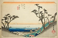 Shirasuka: View of Shiomi Slope (Shirasuka, Shiomizaka zu), from the series "Fifty-three Stations of the Tokaido (Tokaido gojusan tsugi no uchi)," also known as the Hoeido Tokaido by Utagawa Hiroshige