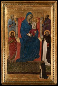 Virgin and Child Enthroned with Saints Peter, Paul, John the Baptist, and Dominic and a Dominican Supplicant by Ugolino di Nerio