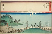 Arai—No. 32, from the series "Fifty-three Stations of the Tokaido (Tokaido gojusan tsugi)," also known as the Reisho Tokaido by Utagawa Hiroshige
