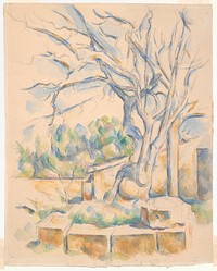 Pistachio Tree at Château Noir by Paul Cezanne