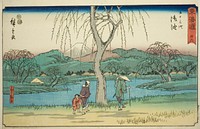 Goyu: Motono Plain along the Old Road (Kokaido Motonogahara)—No. 36, from the series "Fifty-three Stations of the Tokaido (Tokaido gojusan tsugi)," also known as the Reisho Tokaido by Utagawa Hiroshige
