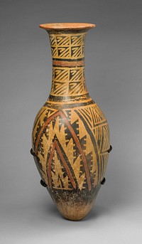 Urn Painted with a Geometric Textile-like Pattern by Carchi