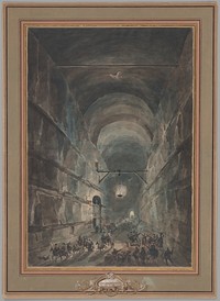 The Grotto of Posillipo (La Grotta di Posillipo) by Louis Jean Desprez