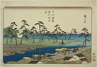 Shimizu Harbor in Suruga Province (Sunshu Shimizu minato), from the series "Harbors of Japan (Nihon minato zukushi)" by Utagawa Hiroshige