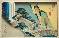 No. 39: Agematsu, from the series "Sixty-nine Stations of the Kisokaido (Kisokaido rokujukyu tsugi no uchi)" by Utagawa Hiroshige