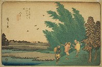 No. 56: Mieji, from the series "Sixty-nine Stations of the Kisokaido (Kisokaido rokujukyu tsugi no uchi)" by Utagawa Hiroshige