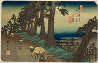 No. 26: Mochizuki, from the series "Sixty-nine Stations of the Kisokaido (Kisokaido rokujukyu tsugi no uchi)" by Utagawa Hiroshige