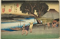 No. 24: Shionata, from the series "Sixty-nine Stations of the Kisokaido (Kisokaido rokujukyu tsugi no uchi)" by Utagawa Hiroshige