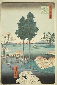 Suwa Bluff at Nippori (Nippori Suwanodai), from the series "One Hundred Famous Views of Edo (Meisho Edo hyakkei)" by Utagawa Hiroshige