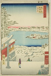 Hilltop View from Yushima Tenjin Shrine (Yushima Tenjin sakaue tenbo), from the series "One Hundred Famous Views of Edo (Meisho Edo hyakkei)" by Utagawa Hiroshige