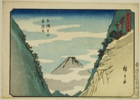 Raigo Valley at Oyama in Sagami Province (Sagami Oyama Raigodani), from the series "Thirty-six Views of Mount Fuji (Fuji sanjurokkei)" by Utagawa Hiroshige