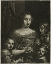 The Artist's Wife and Children by Wallerand Vaillant