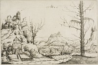 Landscape with a Fortress on a Hill by Augustin Hirschvogel