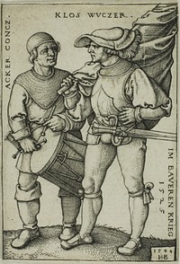 Standard-Bearer and Drummer by Hans Sebald Beham