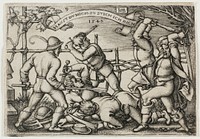 Peasants' Brawl, plate 9 from The Peasants' Feast or the Twelve Months by Hans Sebald Beham