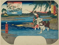 The Chofu Jewel River in Musashi Province (Musashi Chofu) and the Noji Jewel River in Omi Province (Omi Noji no Tamagawa), from the series "Six Jewel Rivers in Various Provinces (Shokoku Mu Tamagawa)" by Utagawa Hiroshige
