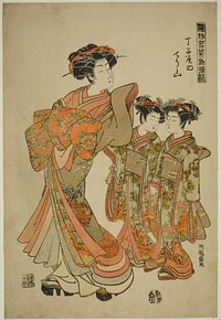 Chozan of the Chojiya, from the series "Models for Fashion: New Designs as Fresh as Young Leaves (Hinagata wakana hatsu moyo)" by Isoda Koryusai