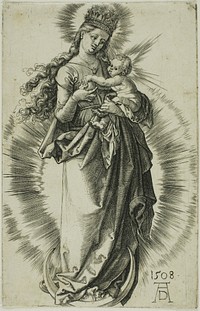 The Virgin on the Crescent with a Crown of Stars by Albrecht Dürer