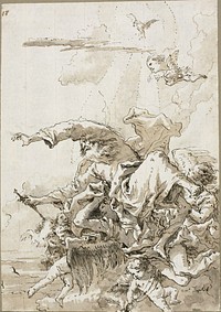 God the Father Supported by Angels in Clouds, II by Giovanni Domenico Tiepolo