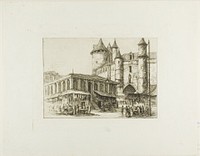 The Grand Châtelet, Paris, c. 1780, after an earlier drawing by Charles Meryon
