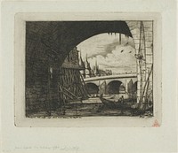 An Arch of the Pont Notre-Dame, Paris by Charles Meryon