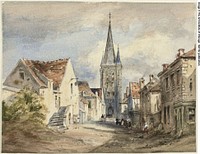 Street Scene in Northern France by Ambrose Poynter