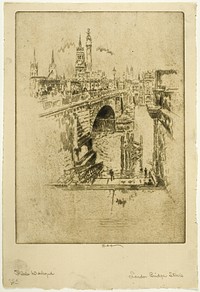London Bridge Stairs by Joseph Pennell