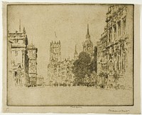 Parliament Street, Westminster by Joseph Pennell