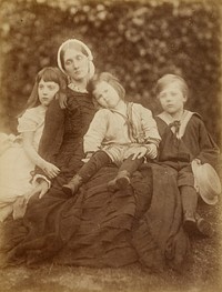 Mrs. Herbert Duckworth with Florence Fisher, George Duckworth, and Herbert Fisher by Julia Margaret Cameron