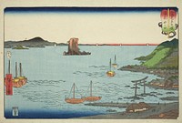 Tanokuchi in Bizen Province (Bizen Tanokuchi), from the series "Wrestling Matches between Mountains and Seas (Sankai mitate zumo)" by Utagawa Hiroshige