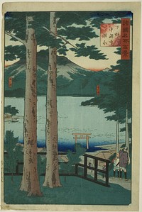 The Lake at Chuzenji in Shimotsuke Province (Shimotsuke Chuzenji kosui), from the series "One Hundred Famous Views in the Various Provinces (Shokoku meisho hyakkei)" by Utagawa Hiroshige II (Shigenobu)