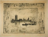 Westminster Palace, London by Félix Hilaire Buhot