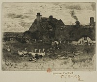 The Little Thatched Cottages by Félix Hilaire Buhot