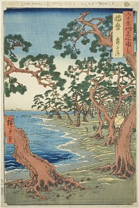 Harima Province: Maiko Beach (Harima, Maiko no hama), from the series "Famous Places in the Sixty-odd Provinces (Rokujuyoshu meisho zue)" by Utagawa Hiroshige