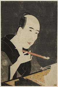 Portrait of Santo Kyoden, the Master of Kyobashi (Edo hana Kyobashi natori) by Rekisentei Eiri