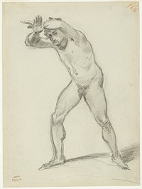 Standing Male Nude by Jean Baptiste Camille Corot