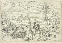 Landscape with Saint George and the Dragon and the Monte Soratte by Joseph Anton Koch