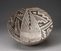 Bowl with Large Diamond-Shaped Area Interior with Dotted Lines and Diamonds, and Interlocking Stepped Motifs by Ancestral Pueblo (Anasazi)