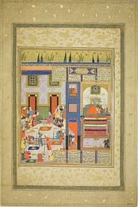 The Wedding Night of Anushirvan and the Khaqan's Daughter (from a copy of Firdausi's Shahnama) by Islamic